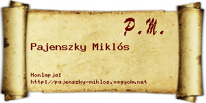 Pajenszky Miklós névjegykártya