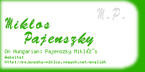miklos pajenszky business card